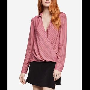 BCBGeneration Striped Surplice Top